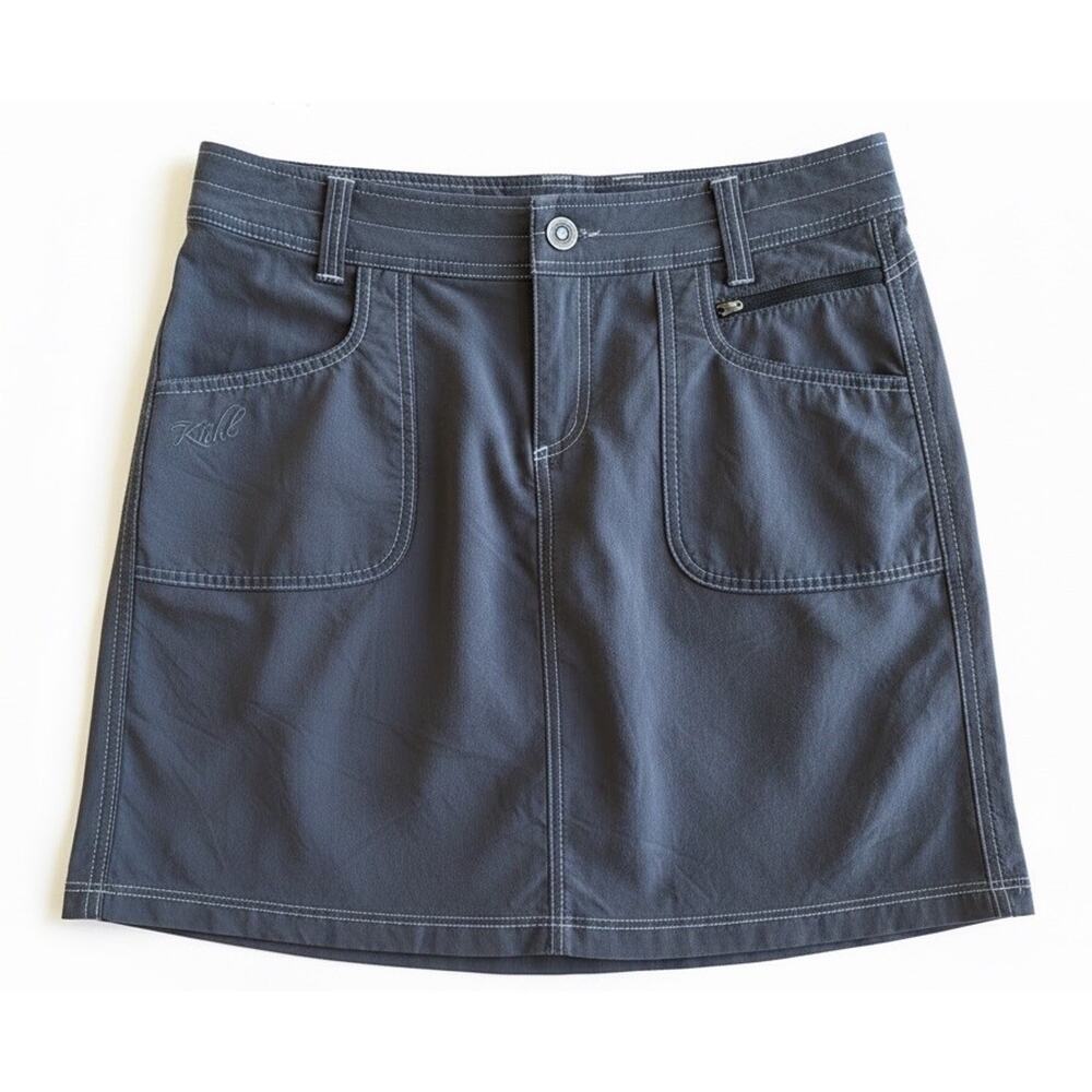 KÜHL Born in the Mountains Hiking Skirt Women’s 6 Dark Gray Stretch Nylon Travel